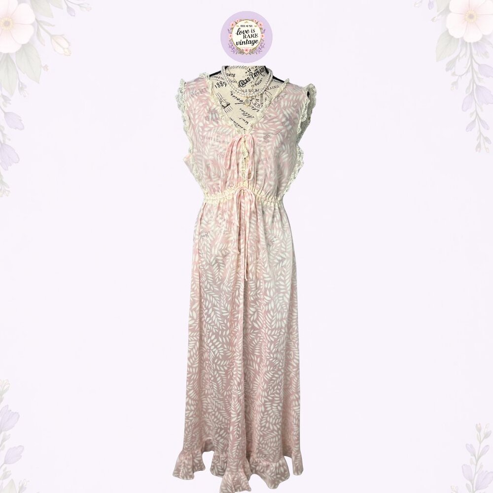 Vintage Floral Maxi Dress • 1960s Makylene Fabric • Spain • M